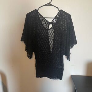 Black see through shirt